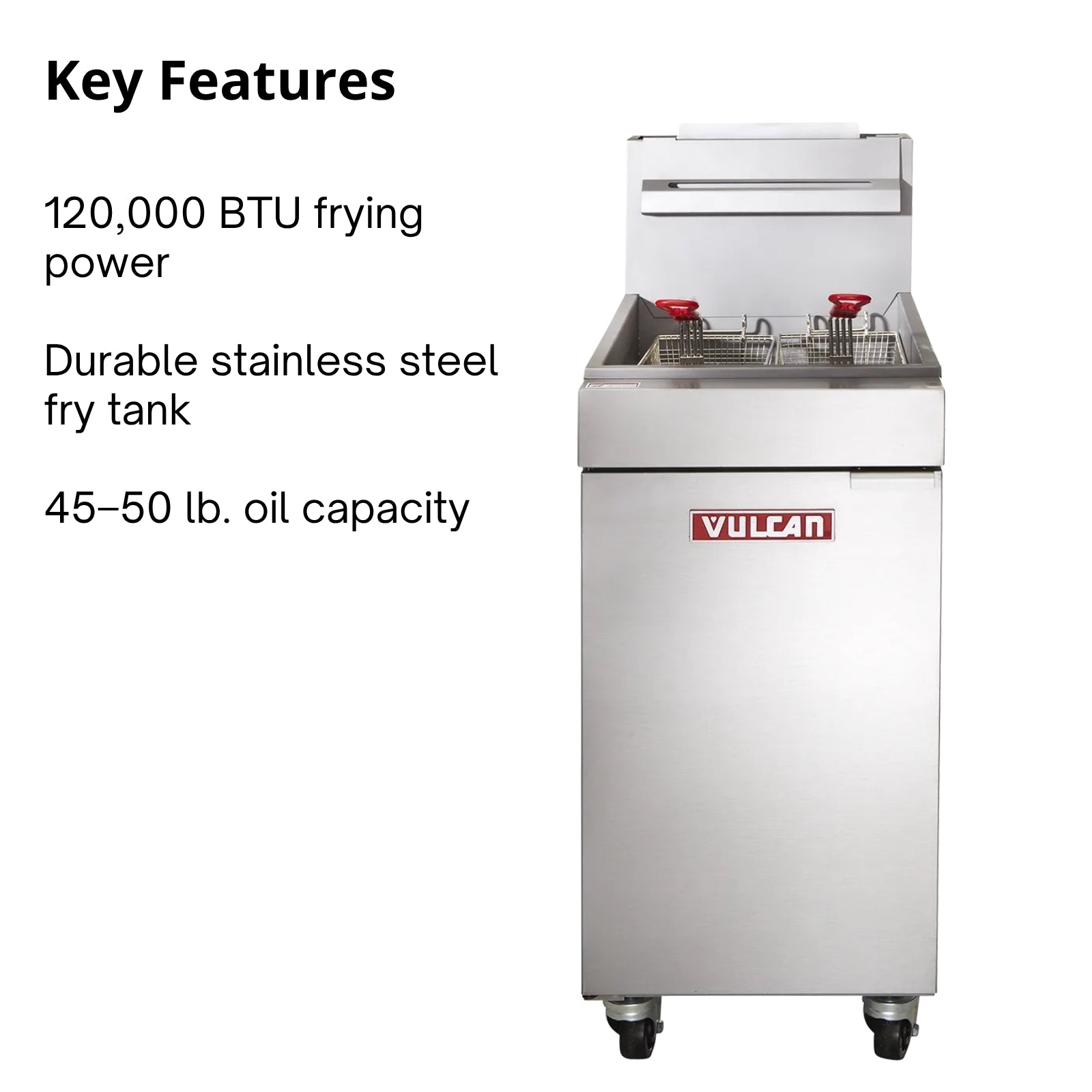 Vulcan LG400 Gas Floor Model Full Pot Fryer