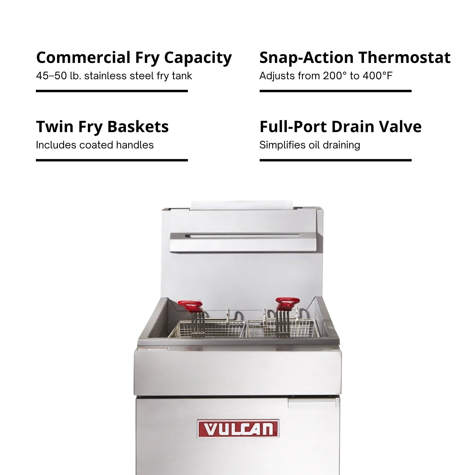 Vulcan LG400 Gas Floor Model Full Pot Fryer