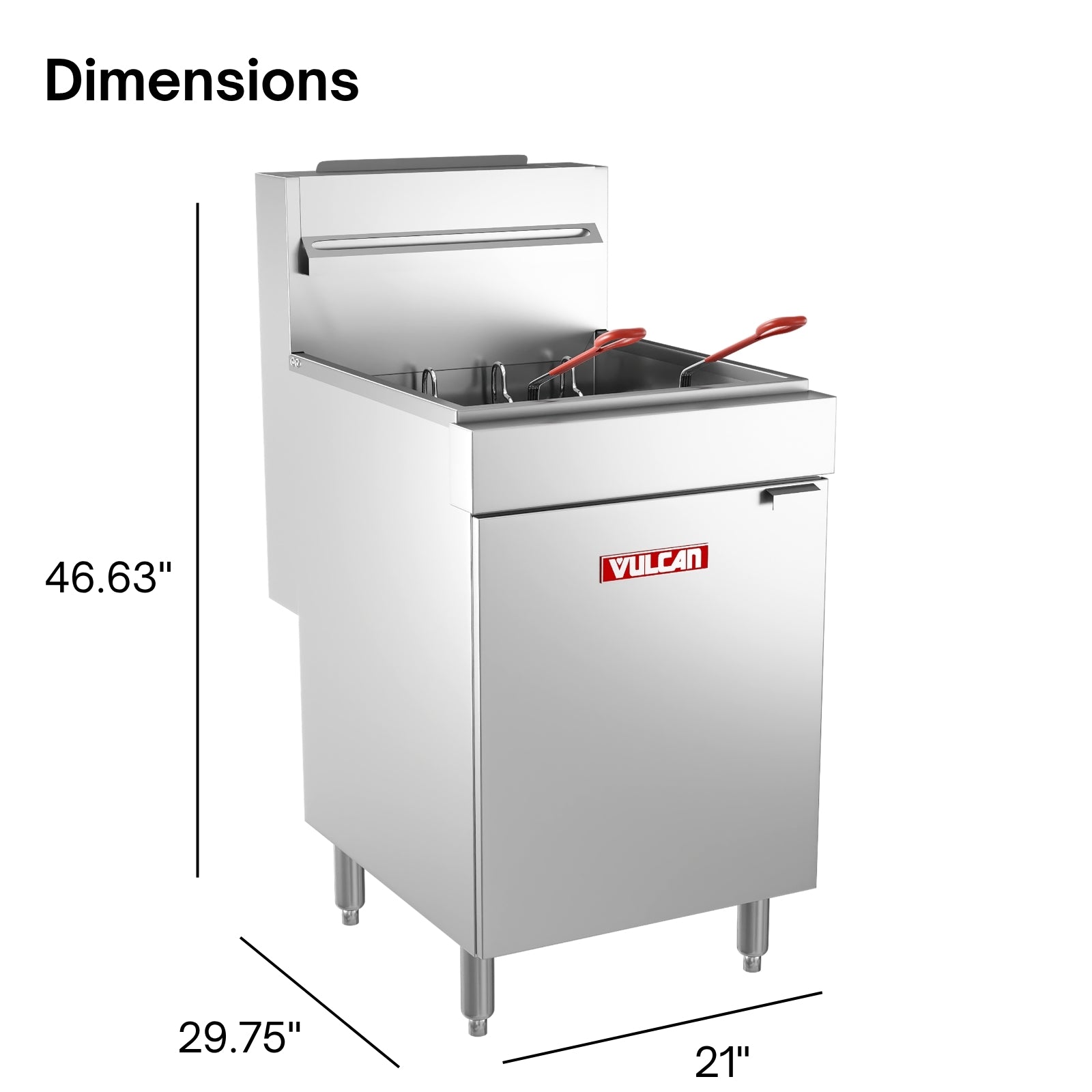 Vulcan LG500 Gas Floor Model Full Pot Fryer