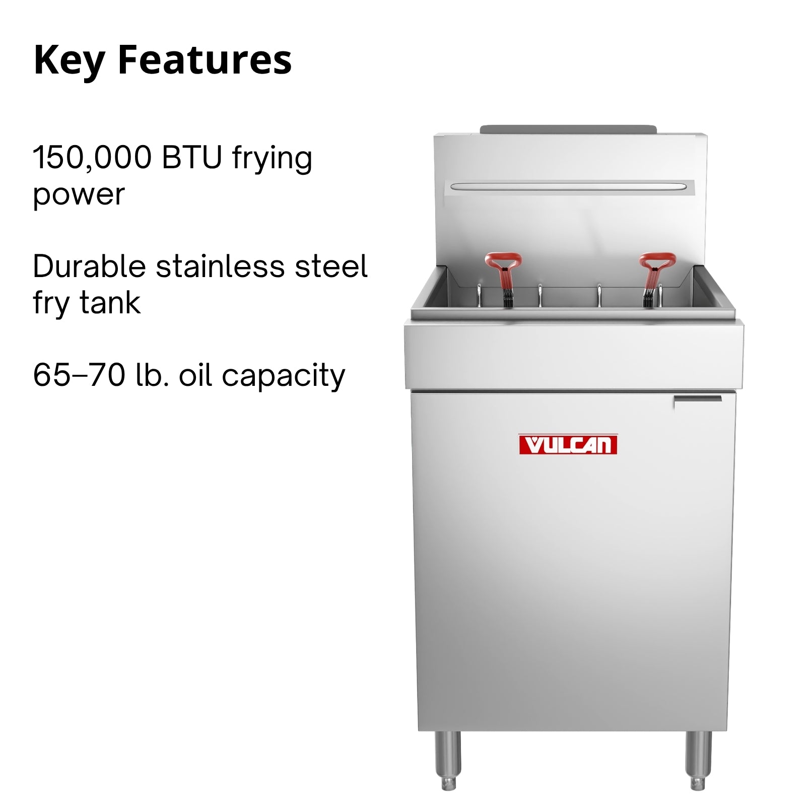 Vulcan LG500 Gas Floor Model Full Pot Fryer