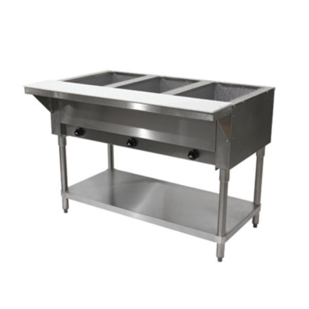 Advance Tabco HF-3G-NAT Natural Gas 3-Well Steam Table with Undershelf | (Closeout)
