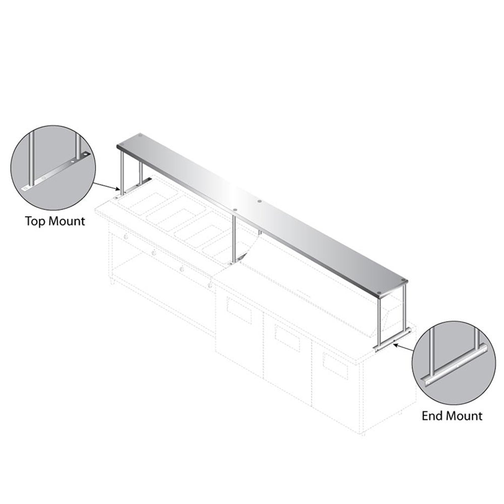 Advance Tabco CU-18-72 72" Stainless Steel Overshelf (Closeout)