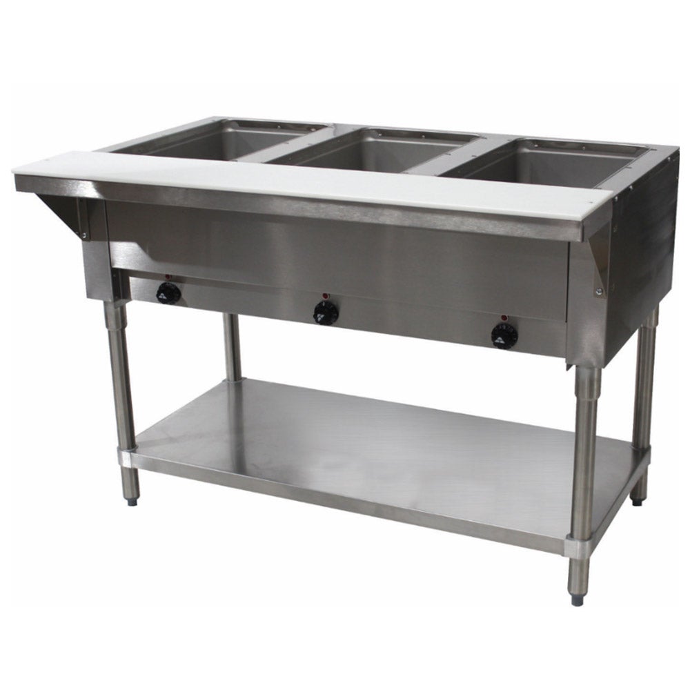 Advance Tabco SW-3E-120-X 47" x 31" Stainless Steel 3 Sealed Well Electric Hot Buffet Table | 120V