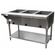 Advance Tabco SW-3E-120-X 47" x 31" Stainless Steel 3 Sealed Well Electric Hot Buffet Table | 120V