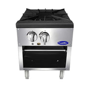 Atosa ATSP-18-1 18" CookRite 2-Burner Gas Stock Pot Stove | 80,000 BTU