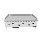 Atosa ATTG-36 36" CookRite Thermostatic Gas Countertop Griddle | 75,000 BTU