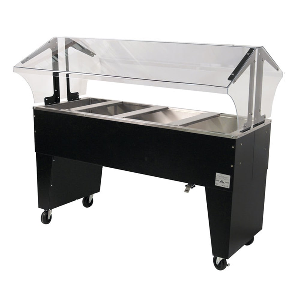 Advance Tabco B4-CPU-B-X 63" x 35" Black Vinyl Portable 4 Well Cold Buffet Table | Ice Cooled