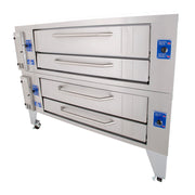 Bakers Pride Super Deck Y-602BL 60" Brick Lined Gas Pizza Double Deck Oven | 240,000 BTU