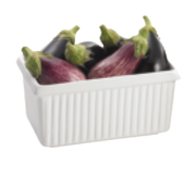 Tablecraft CW1530N Natural Cast Aluminum Rectangular Ridged Condiment Bowl | 3 Qt.