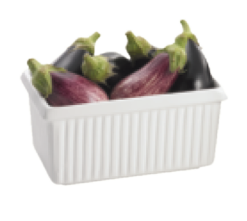 Tablecraft CW1530N Natural Cast Aluminum Rectangular Ridged Condiment Bowl | 3 Qt.