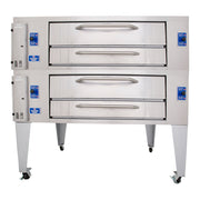 Bakers Pride Super Deck Y-802BL 66" Brick Lined Gas Pizza Deck Oven | 240,000 BTU