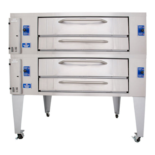 Bakers Pride Super Deck Y-802BL 66" Brick Lined Gas Pizza Deck Oven | 240,000 BTU