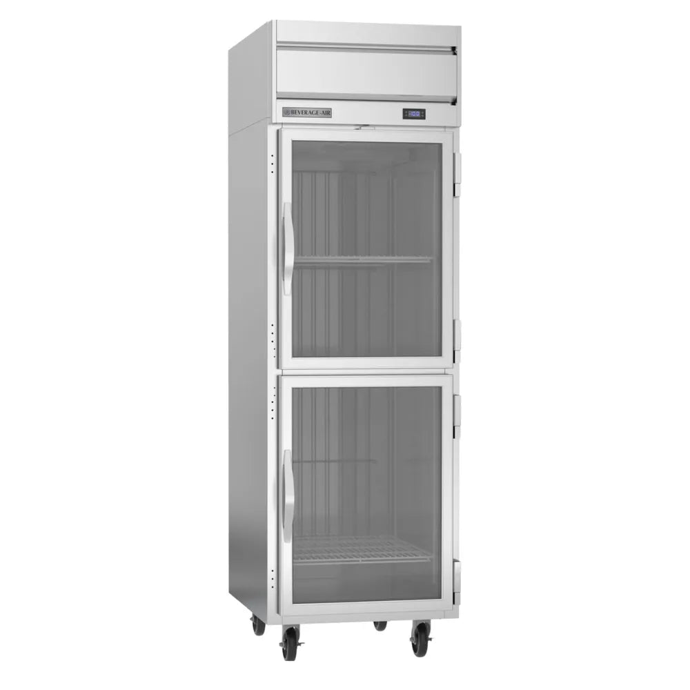 Beverage Air HF1HC-1HG 26" 2 Glass Half Door Top Mount Reach-In Freezer | 21.06 Cu. Ft.