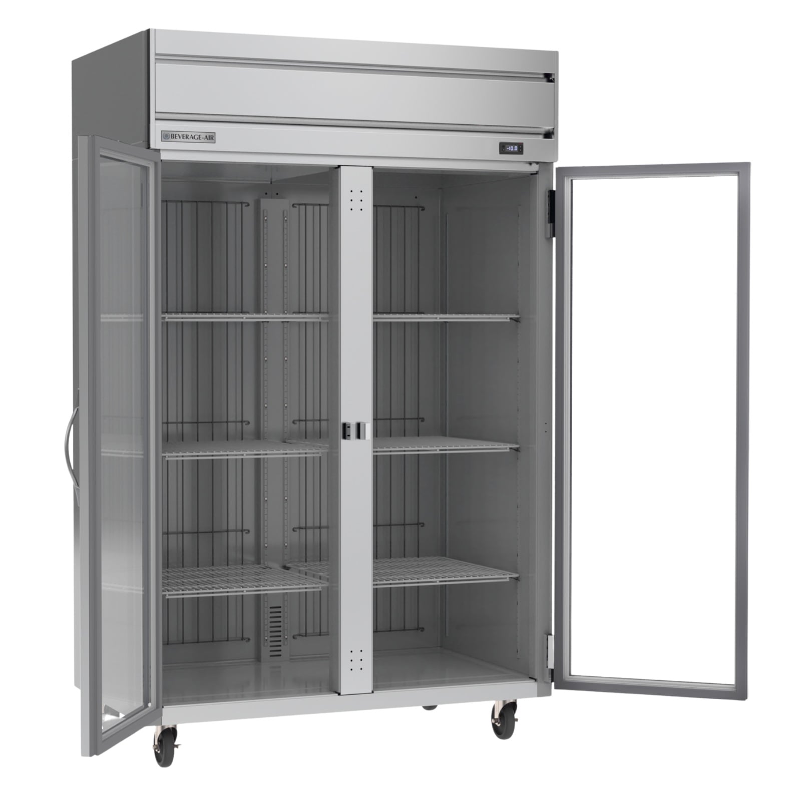 Beverage Air HF2HC-1G 52" 2 Glass Door Top Mount Reach-In Freezer | 46.29 Cu. Ft.