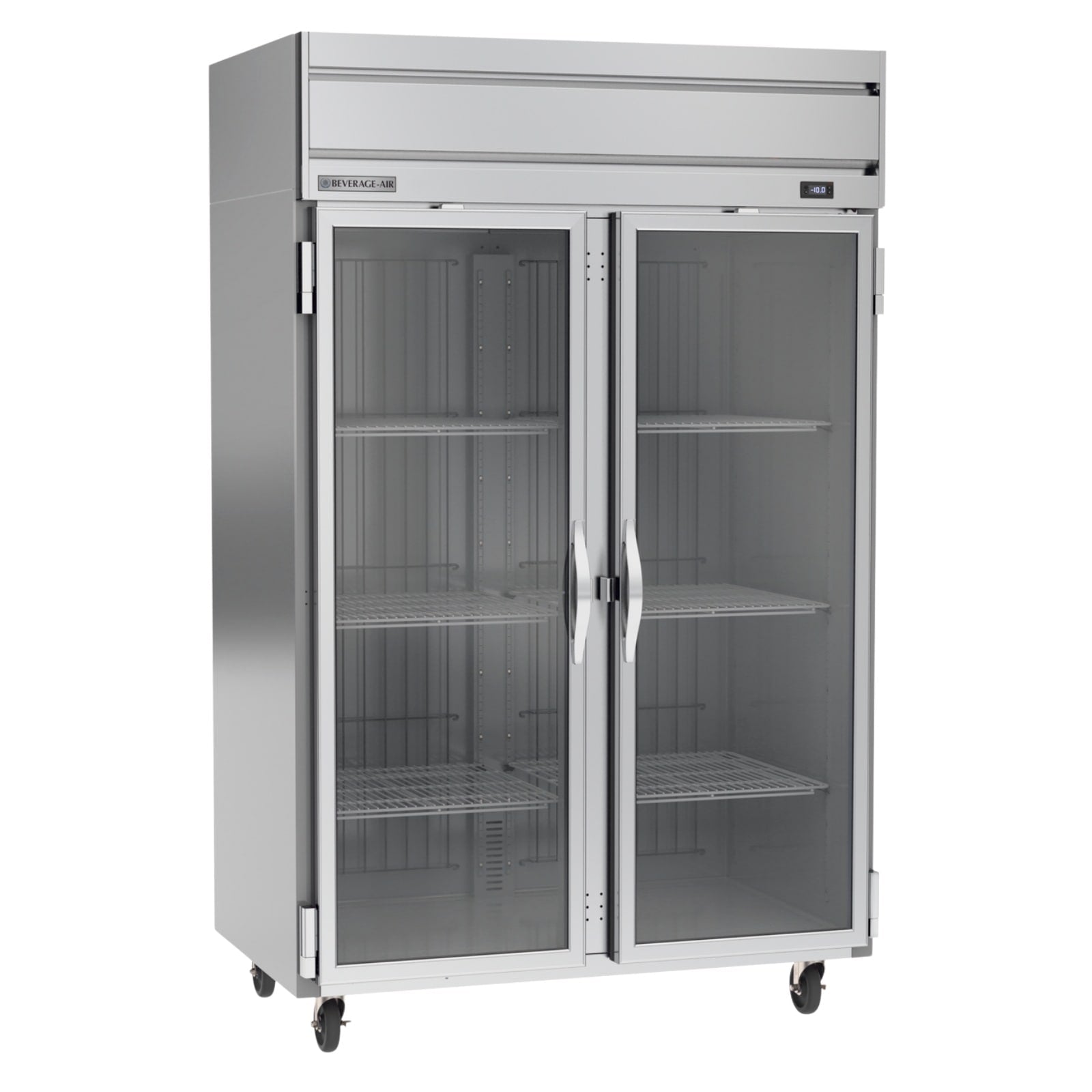Beverage Air HF2HC-1G 52" 2 Glass Door Top Mount Reach-In Freezer | 46.29 Cu. Ft.
