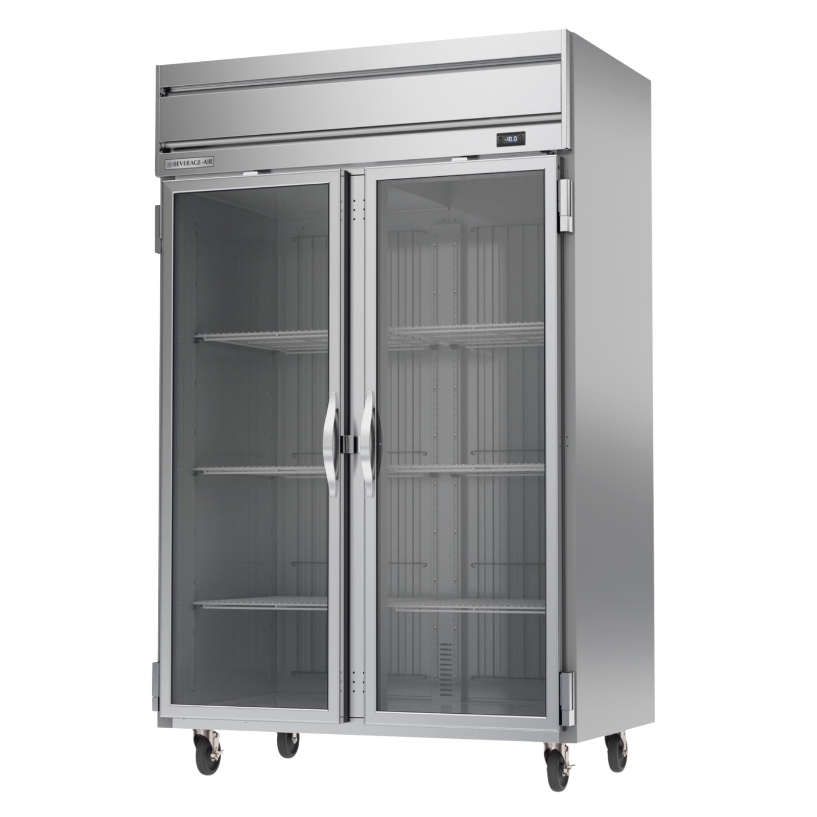 Beverage Air HF2HC-1G 52" 2 Glass Door Top Mount Reach-In Freezer | 46.29 Cu. Ft.
