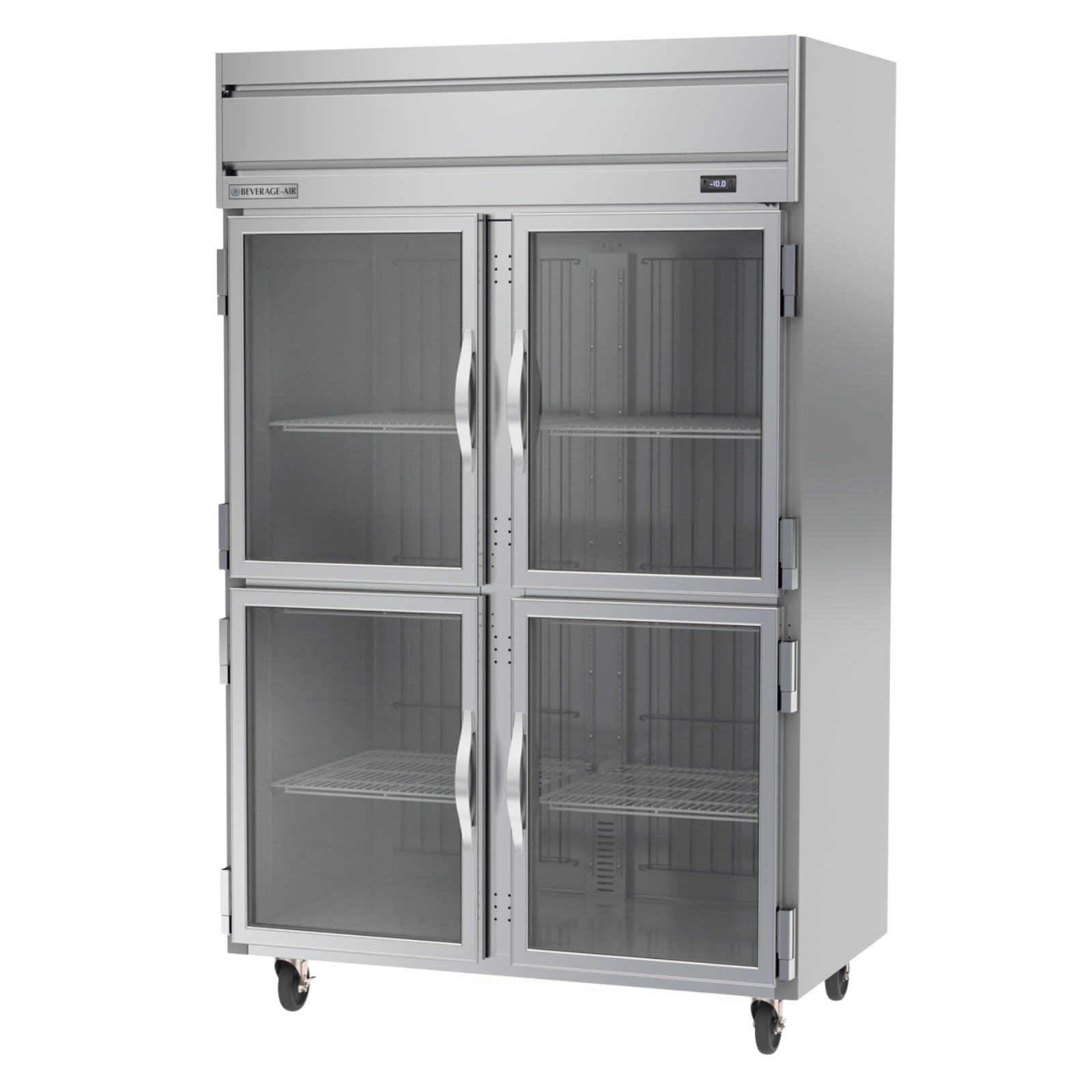 Beverage Air HF2HC-1HG 52" 4 Glass Half Door Top Mount Reach-In Freezer | 46.29 Cu. Ft.
