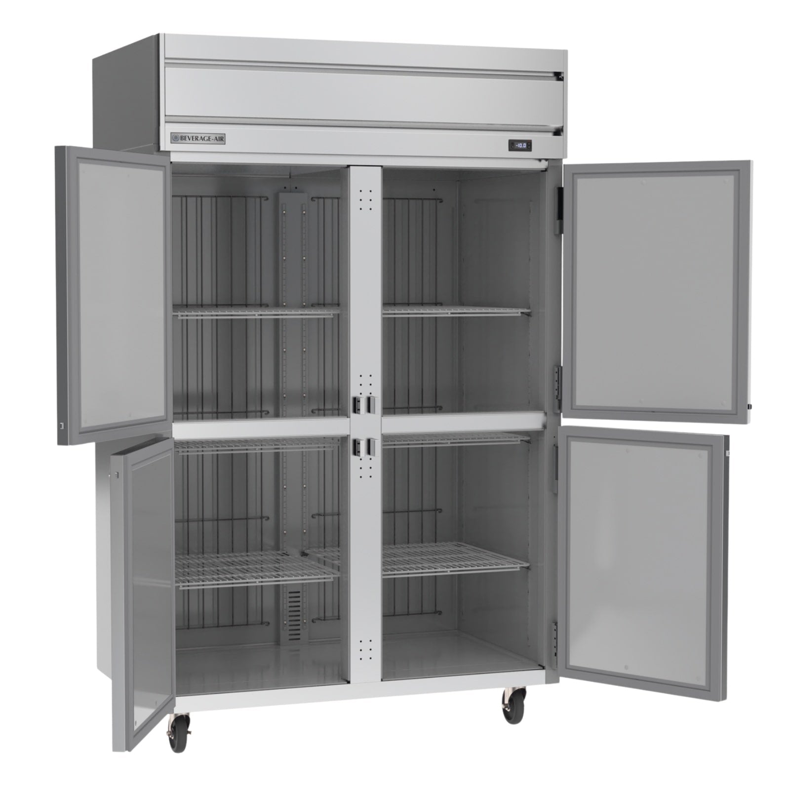 Beverage Air HF2HC-1HS 52" 4 Solid Half Door Top Mount Reach-In Freezer | 45.2 Cu. Ft.