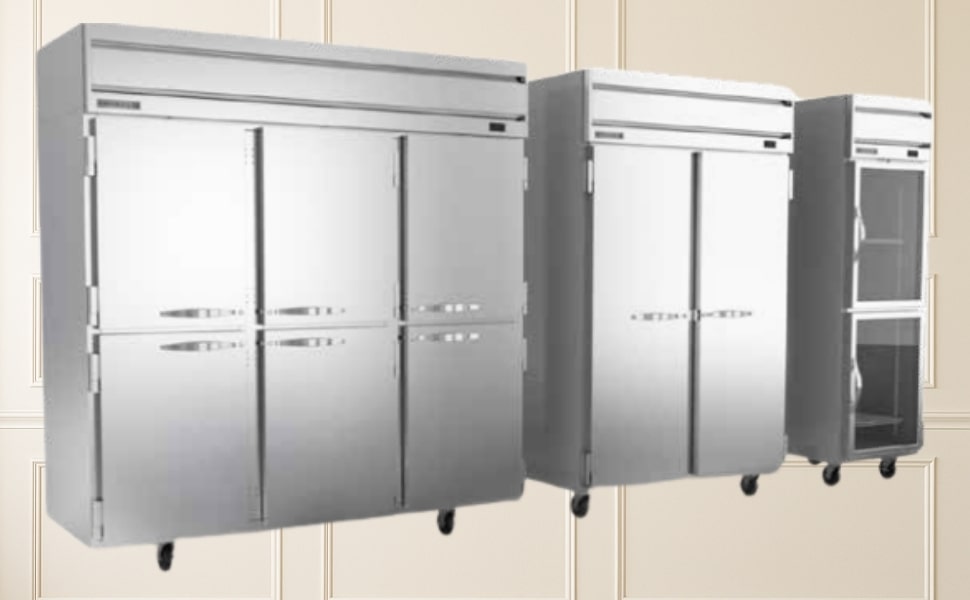 Beverage Air HF3HC-1HS 78" 6 Solid Half Door Top Mount Reach-In Freezer | 69.1 Cu. Ft.