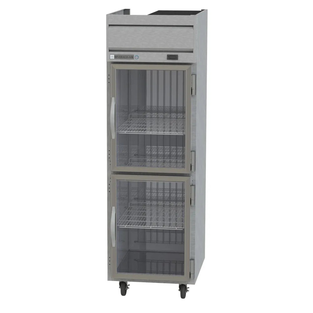 Beverage Air HFS1HC-1HG 26" 2 Glass Half Door Top Mount Reach-In Freezer | 21.06 Cu. Ft.