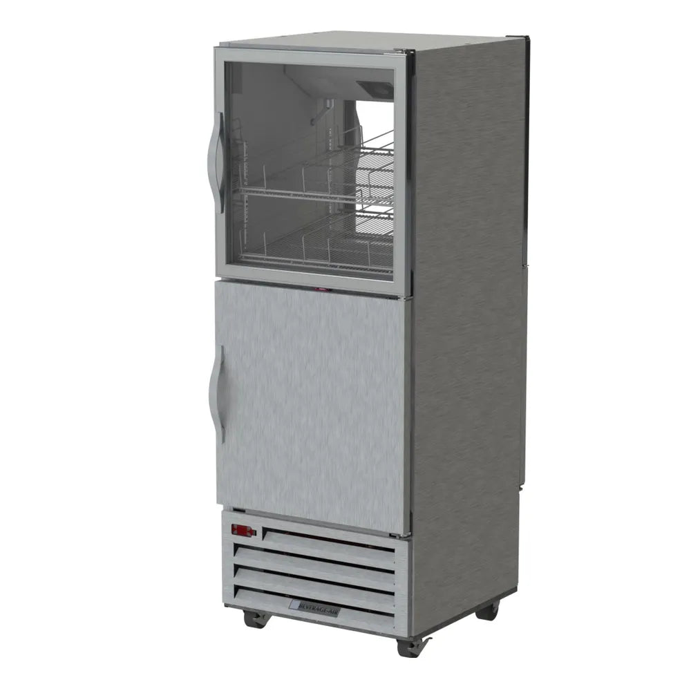 Beverage Air RID18HC-HGS 28" 2-Glass 2-Solid Half Door Pass Thru Refrigerator | 18.38 Cu. Ft.