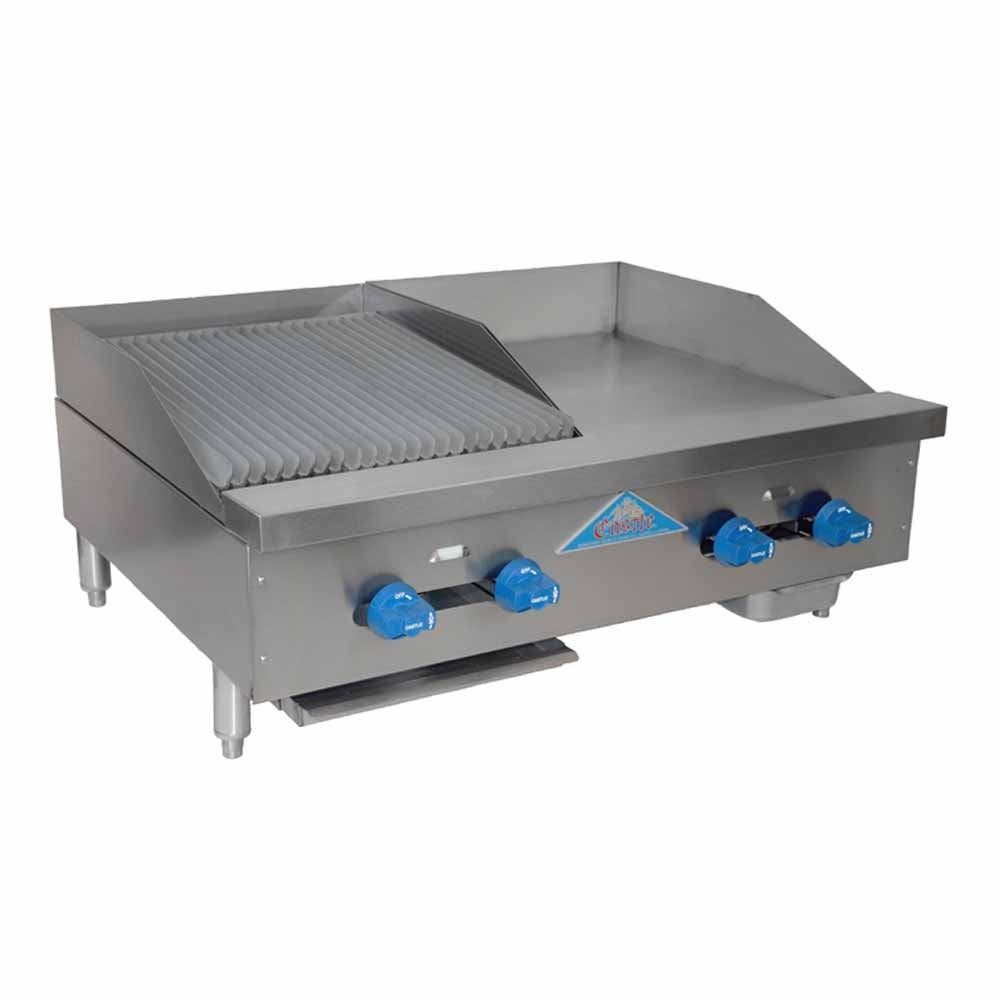 Comstock-Castle 3260-42-1.5RB 60" Countertop Gas Griddle & Charbroiler Combo | 148,000 BTU