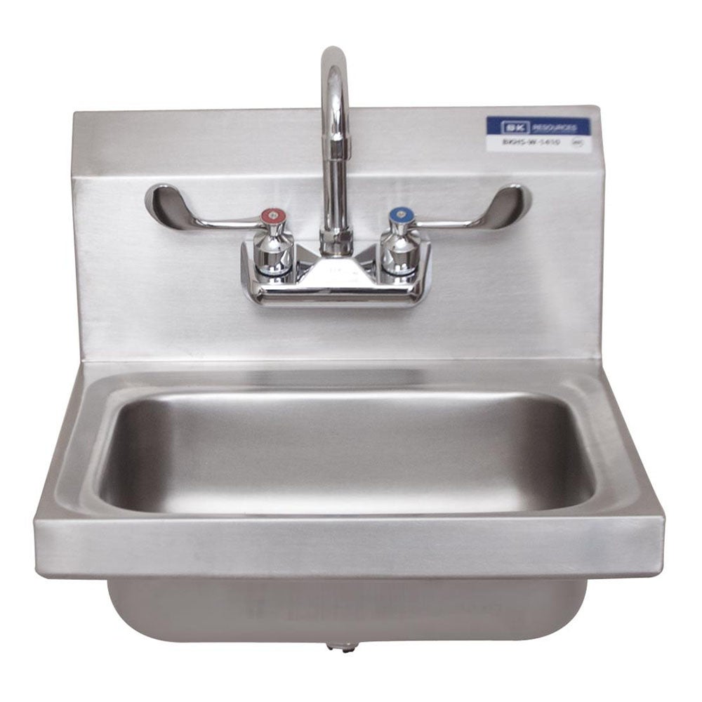 BK Resources BKHS-W-1410-W-G Wall Mount Hand Sink w/ Splash Mount Faucet | 14” x 10”