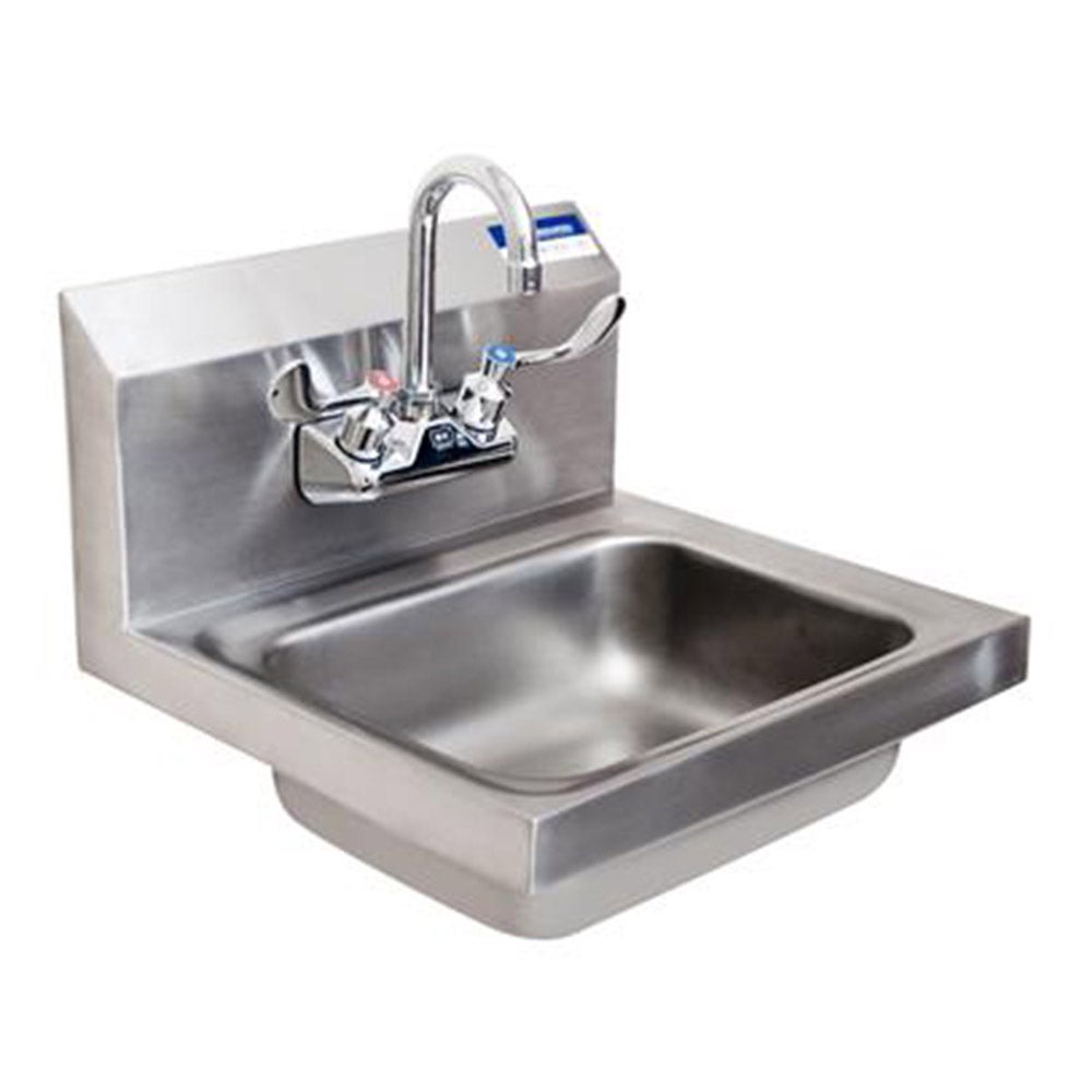 BK Resources BKHS-W-1410-W-G Wall Mount Hand Sink w/ Splash Mount Faucet | 14” x 10”