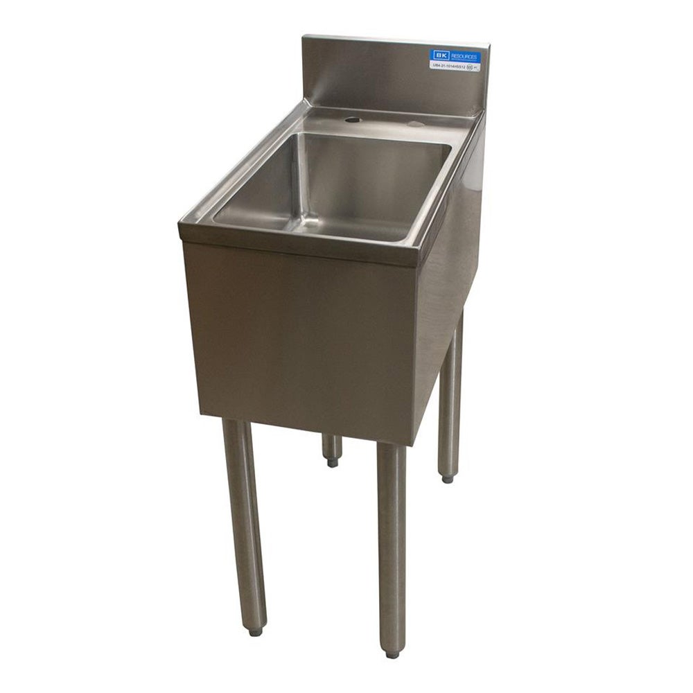 BK Resources UB4-21-1014HSS Underbar Dump Sink w/ No Drainboard | 15” Length