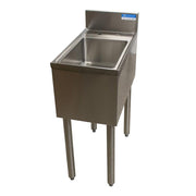 BK Resources UB4-21-1014HSS Underbar Dump Sink w/ No Drainboard | 15” Length