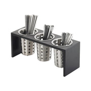 Cal-Mil 1425-3-96 3 Compartment Cylinder Bamboo Flatware Holder (Closeout)