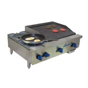 Comstock-Castle FHP36-2RB 36" Gas Countertop 2-Hotplate / Charbroiler Combo | 120,000 BTU