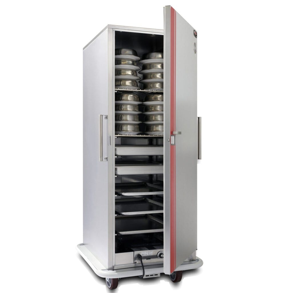 Carter-Hoffmann BB1848 Space-Saver Mobile Heated Banquet Cart | 48 Plate Capacity