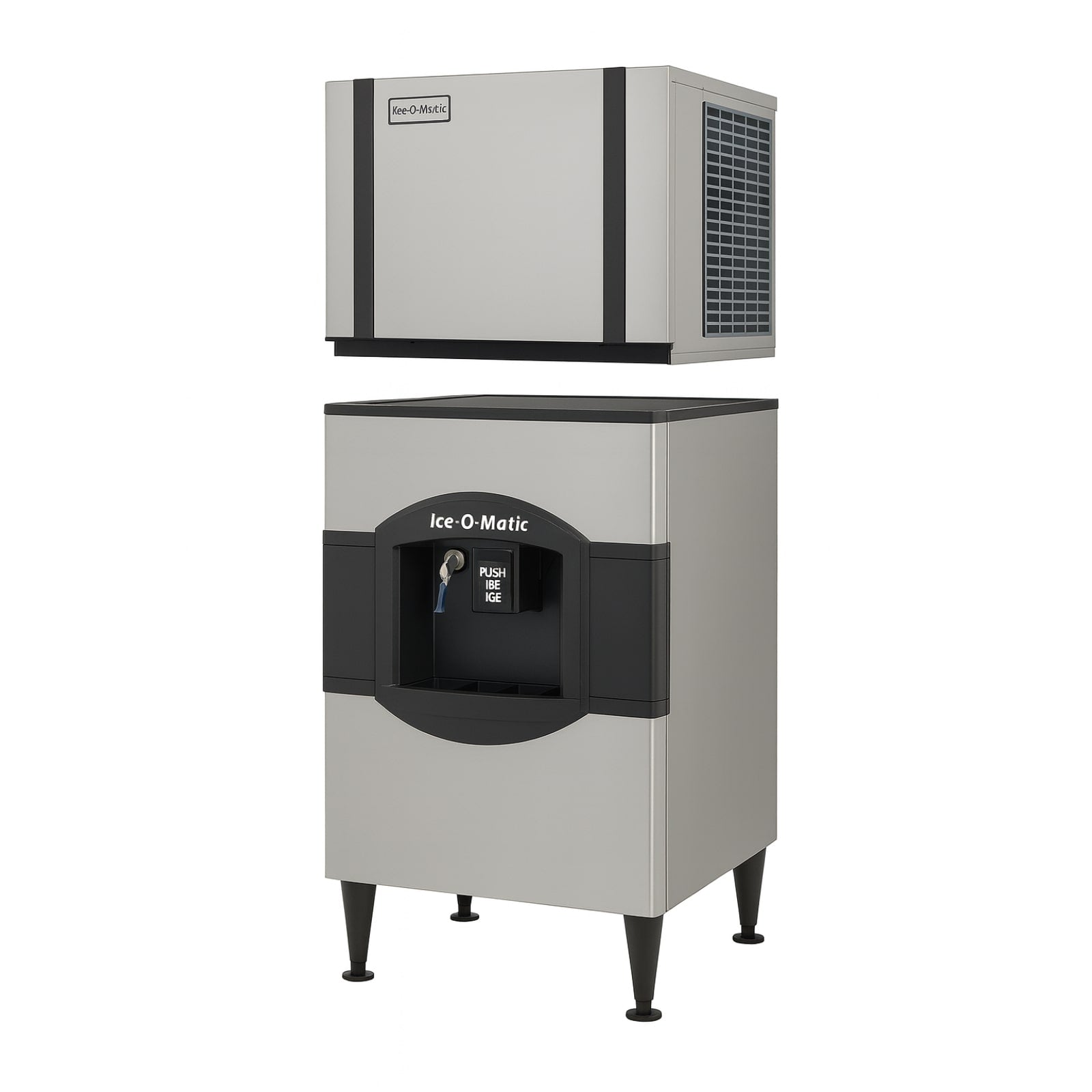 Ice-O-Matic CIM0330FA+CD40130 313 lb. Air Cooled Full Cube Ice Machine Head w/ 180 lb. Ice Bin
