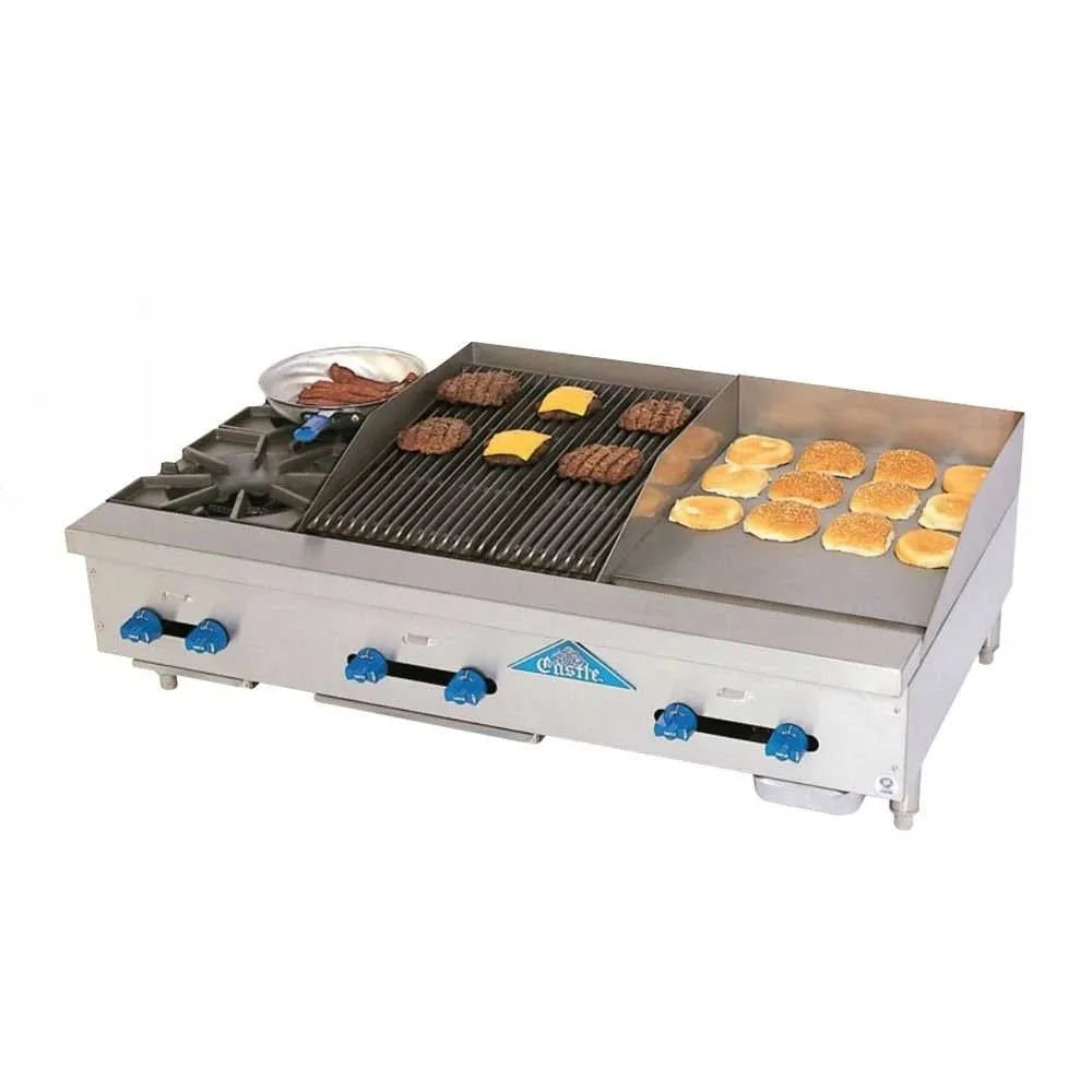 Comstock-Castle FHP72-30-2.5RB 72" Countertop Gas Hot Plate, Griddle & Charbroiler Combo | 206,000 BTU