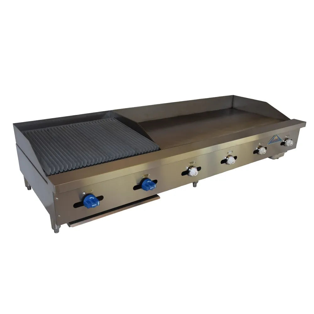 Comstock-Castle FHP60-30-1.5RB 60" Countertop Gas Hot Plate, Griddle & Charbroiler Combo | 166,000 BTU