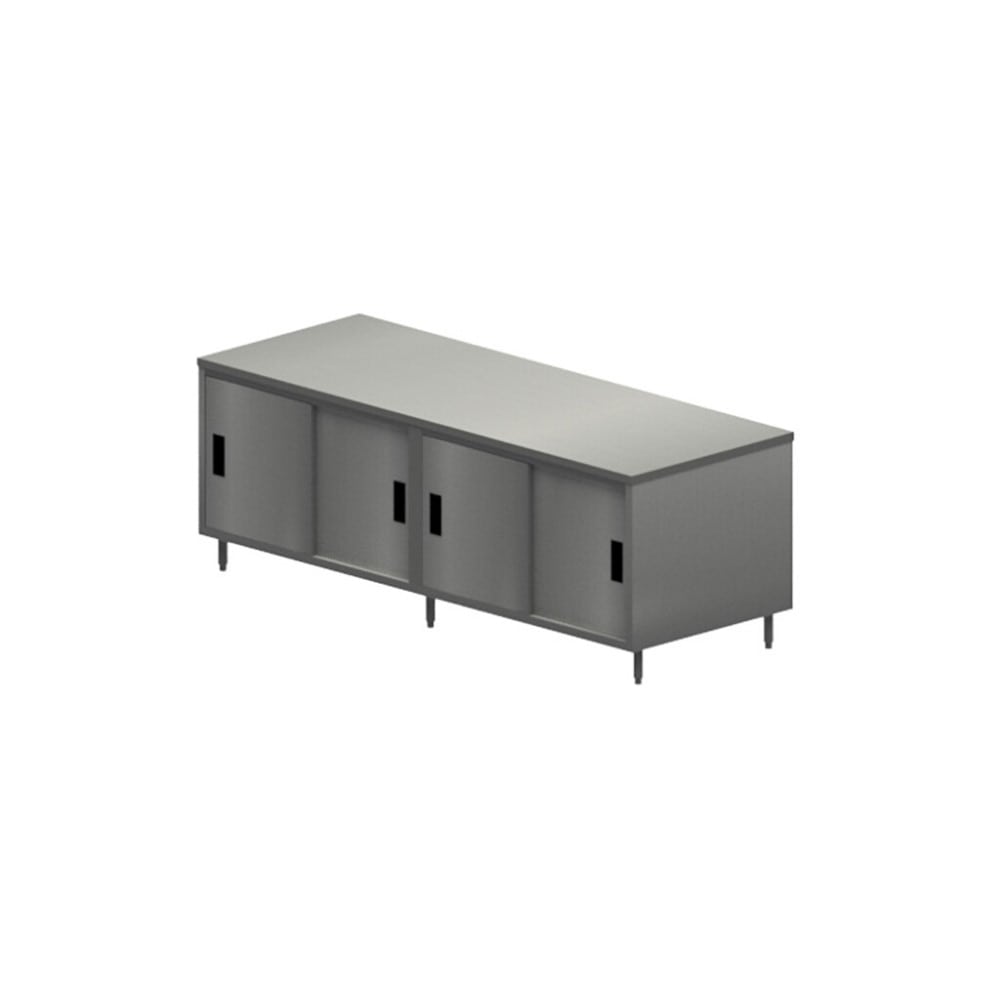 BK Resources CST-3684S Sliding Doors Enclosed Base Work Table | 84” x 36”