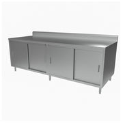 BK Resources CSTR5-3684S Sliding Doors Enclosed Base Work Table | 84” x 36”