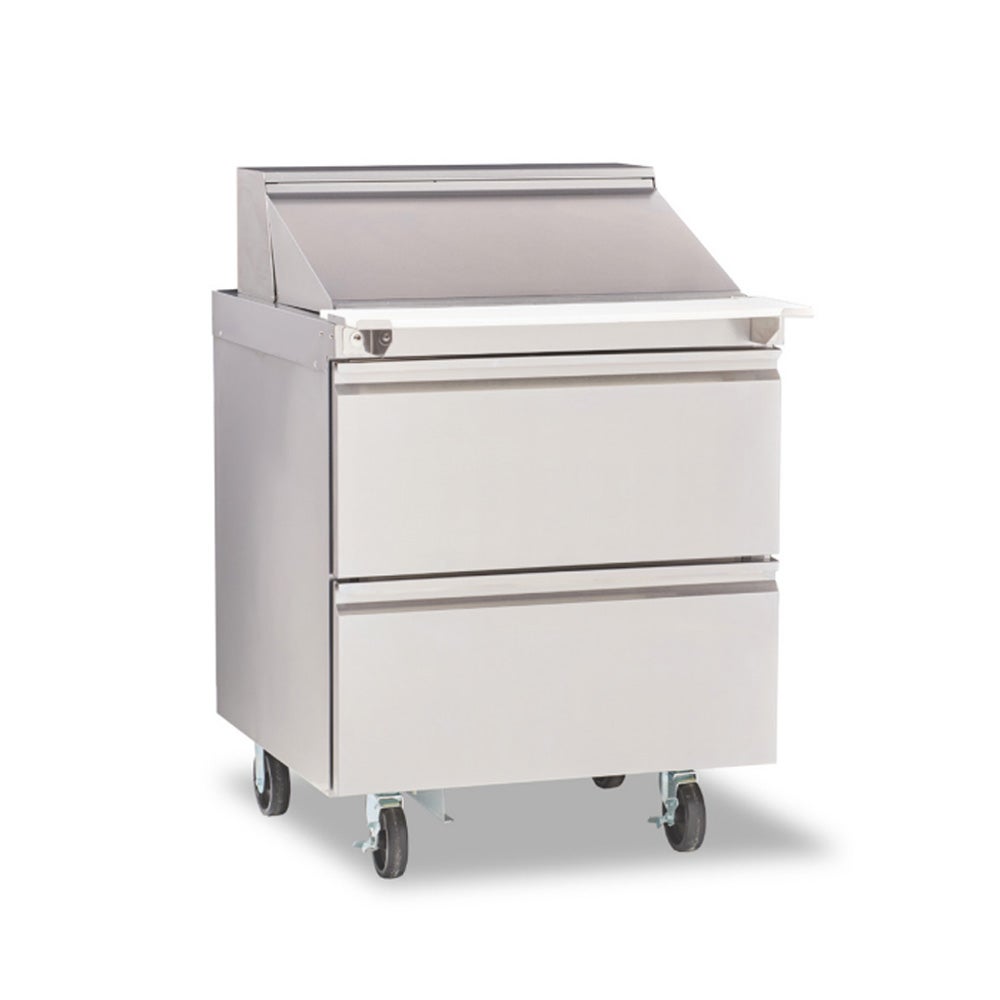 Delfield D4427NP-12M 27" 2-Drawer Mega Top Refrigerated Sandwich Prep Table | (9) 1/6 Pan