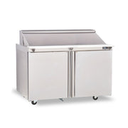 Delfield 4448NP-12 48" 2-Door Refrigerated Sandwich Prep Table | (12) 1/6 Pan