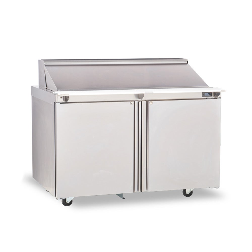 Delfield 4448NP-6M 48" 2-Door Mega Top Refrigerated Sandwich Prep Table | (6) 1/6 Pan