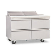 Delfield D4448NP-18M 48" 4-Drawer Mega Top Refrigerated Sandwich Prep Table | (18) 1/6 Pan