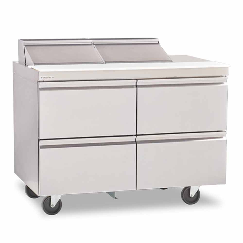 Delfield D4464NP-16 64" 4-Drawer Refrigerated Sandwich Prep Table | (16) 1/6 Pan