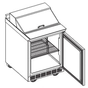 Delfield ST4427NP-6 27" 1-Door Refrigerated Sandwich Prep Table | (6) 1/6 Pan Capacity