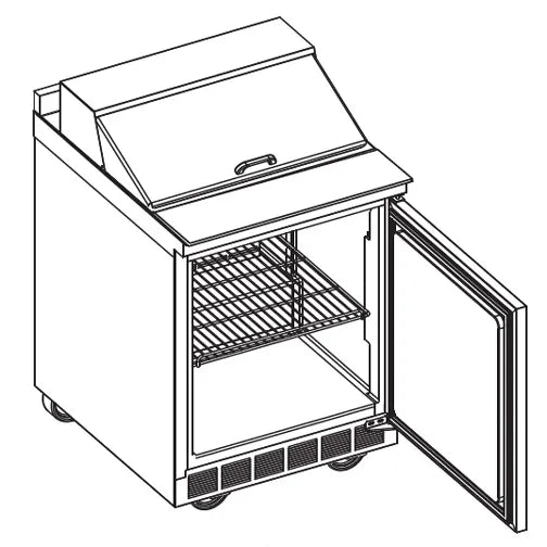 Delfield ST4427NP-6 27" 1-Door Refrigerated Sandwich Prep Table | (6) 1/6 Pan Capacity