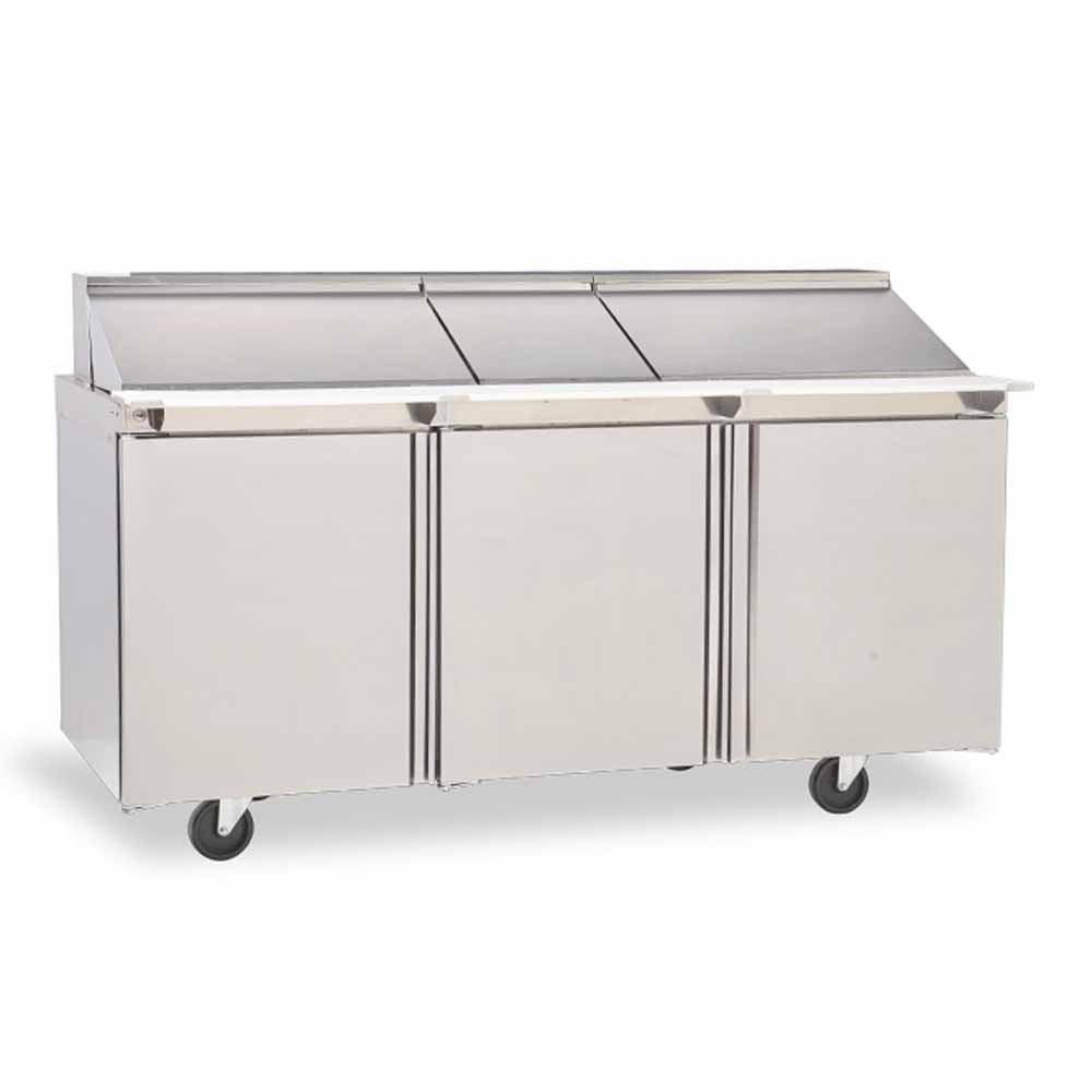 Delfield ST4472NP-18M 72" Mega Top 3-Door Refrigerated Sandwich Prep Table | (18) 1/6 Pan Capacity