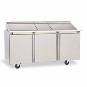 Delfield ST4472NP-24M 72" Mega Top 3-Door Refrigerated Sandwich Prep Table | (24) 1/6 Pan Capacity