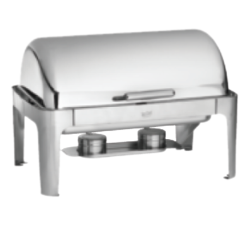 Tablecraft CW40167 Stainless Steel Full Size Fuel Chafer Dish w/ Roll Top | 7 Qt.