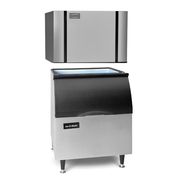 Ice-O-Matic MFI1506A+KBT19+B40PS 1450 lb. Air Cooled Flake Ice Machine Head w/ 344 lb. Ice Bin