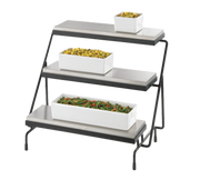 Tablecraft CW40309C Black 3 Tiered Display Stand w/ Cooling Plates